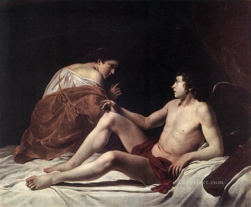 Orazio Gentileschi Painting - Cupido y Psique pintor barroco Orazio Gentileschi